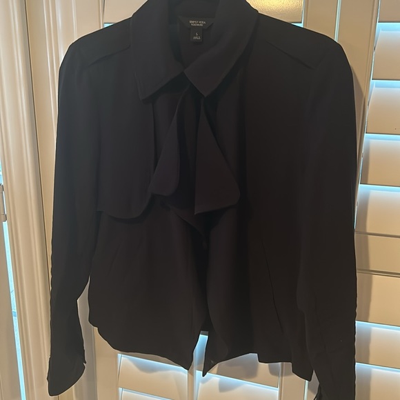 Draped Open Front Jacket - Picture 8 of 8